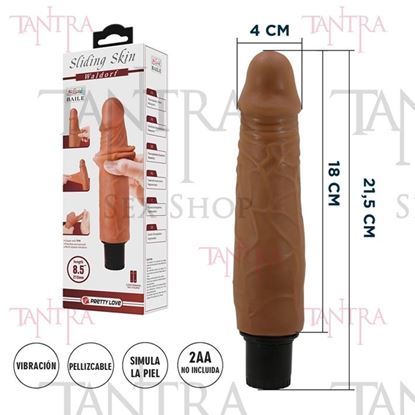Vibrador color piel deslizante realista, vibraciones de varias velocidades y material TPR